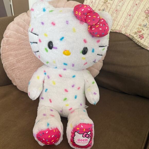 Sanrio Build A Bear Hello Kitty 40th Anniversary Plush Confetti Sprinkles Bow - Picture 1 of 5